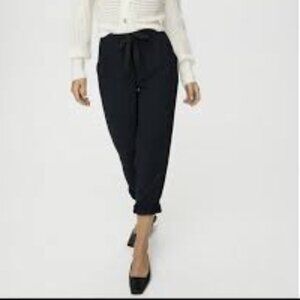 Wilfred Aritzia Allant Pant Black Pleated Button Fly Tie Waist Trousers Size 8